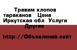 Травим клопов,  тараканов › Цена ­ 1 200 - Иркутская обл. Услуги » Другие   